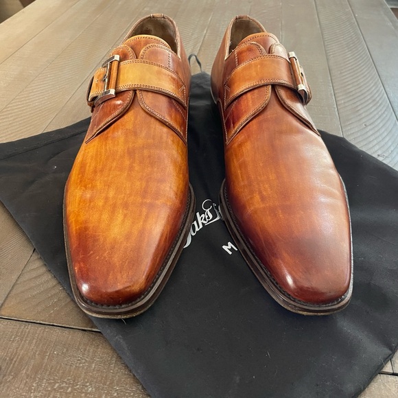 Magnanni single monk burnished brown shoes main image 9